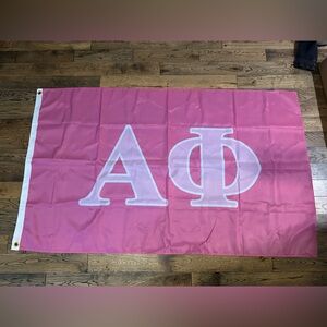 Pink Monogram Alpha Phi Flag